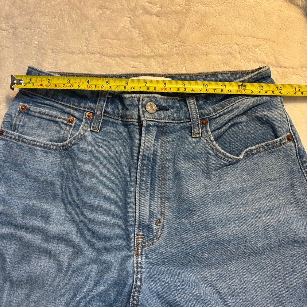 Abercrombie & Fitch Jeans Size 6 The Mom High-Rise Light Blue Curve Love Cotton - Picture 12 of 14